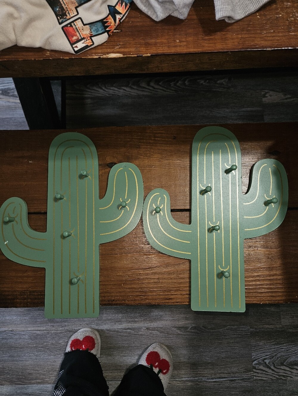Green Cactus Wall Hook Set - Decorative Home Wall Decor